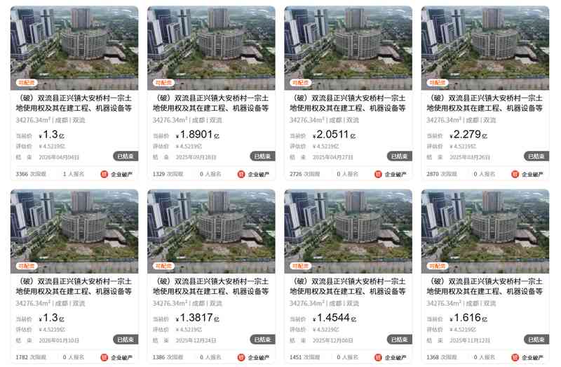  【深度复盘】成都双流区1.3亿医院烂尾项目：十三次流拍的行业警示与资产处置逻辑 房产家居