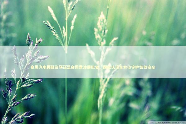 豪恩汽电再融资获证监会同意注册批复，国际认证全方位守护智驾安全